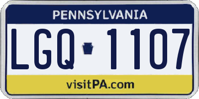 PA license plate LGQ1107