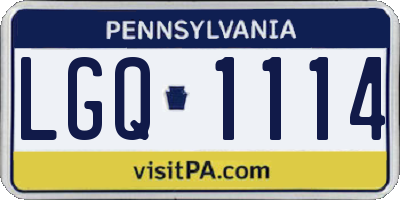 PA license plate LGQ1114