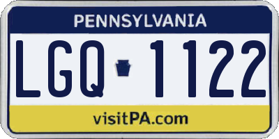 PA license plate LGQ1122
