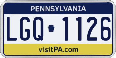PA license plate LGQ1126