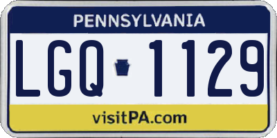 PA license plate LGQ1129