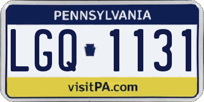 PA license plate LGQ1131