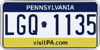PA license plate LGQ1135