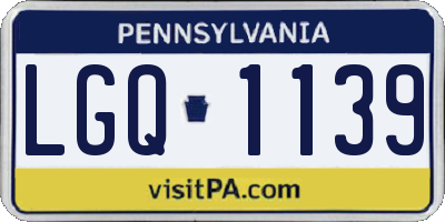 PA license plate LGQ1139