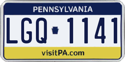 PA license plate LGQ1141