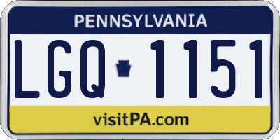 PA license plate LGQ1151