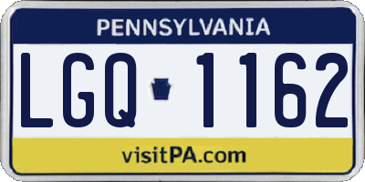 PA license plate LGQ1162