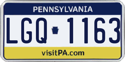PA license plate LGQ1163