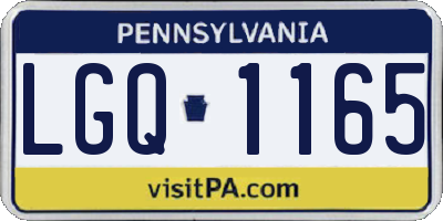PA license plate LGQ1165