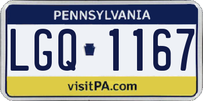 PA license plate LGQ1167