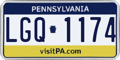 PA license plate LGQ1174