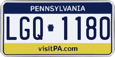 PA license plate LGQ1180
