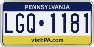 PA license plate LGQ1181