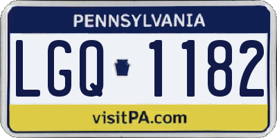 PA license plate LGQ1182