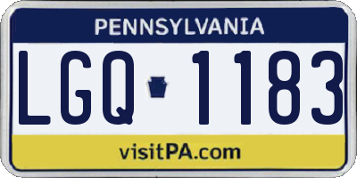 PA license plate LGQ1183