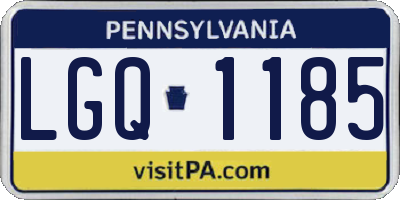 PA license plate LGQ1185
