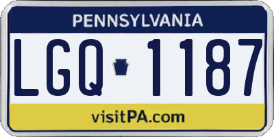 PA license plate LGQ1187