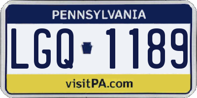PA license plate LGQ1189