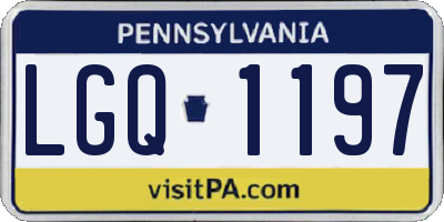 PA license plate LGQ1197