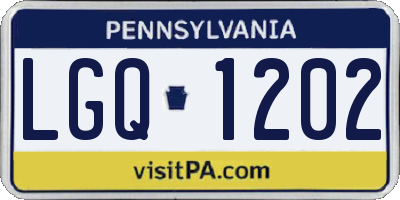 PA license plate LGQ1202