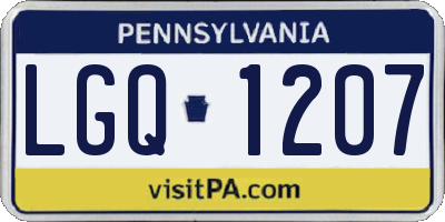 PA license plate LGQ1207