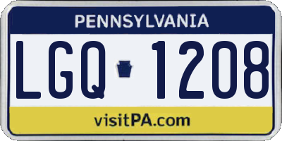 PA license plate LGQ1208