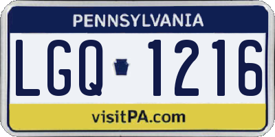 PA license plate LGQ1216