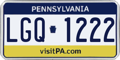 PA license plate LGQ1222