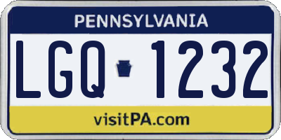 PA license plate LGQ1232