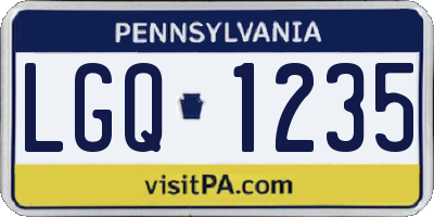 PA license plate LGQ1235