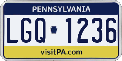 PA license plate LGQ1236