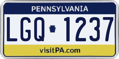 PA license plate LGQ1237