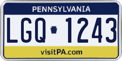 PA license plate LGQ1243
