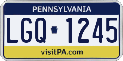PA license plate LGQ1245