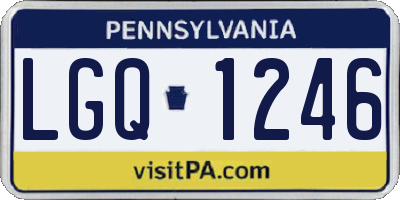 PA license plate LGQ1246