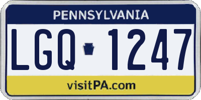 PA license plate LGQ1247