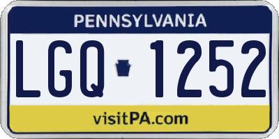 PA license plate LGQ1252