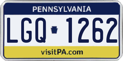 PA license plate LGQ1262