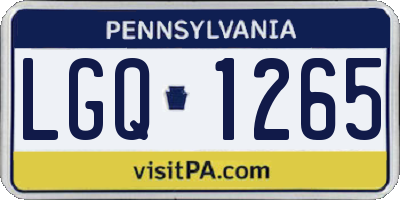 PA license plate LGQ1265