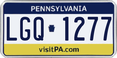 PA license plate LGQ1277