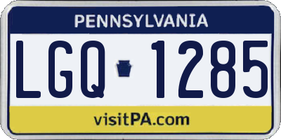 PA license plate LGQ1285