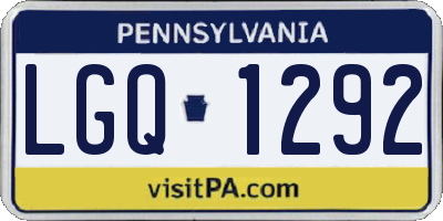 PA license plate LGQ1292