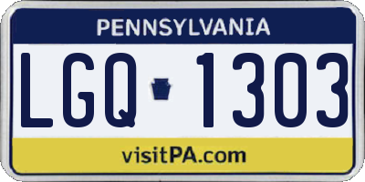 PA license plate LGQ1303