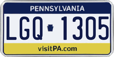 PA license plate LGQ1305