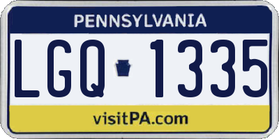 PA license plate LGQ1335