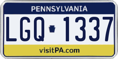 PA license plate LGQ1337