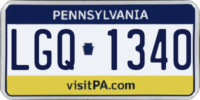 PA license plate LGQ1340