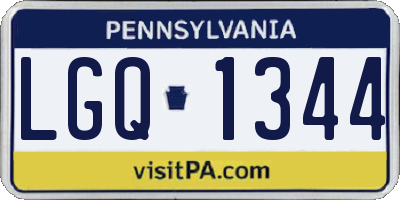 PA license plate LGQ1344