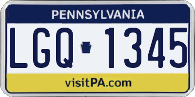 PA license plate LGQ1345
