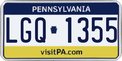 PA license plate LGQ1355